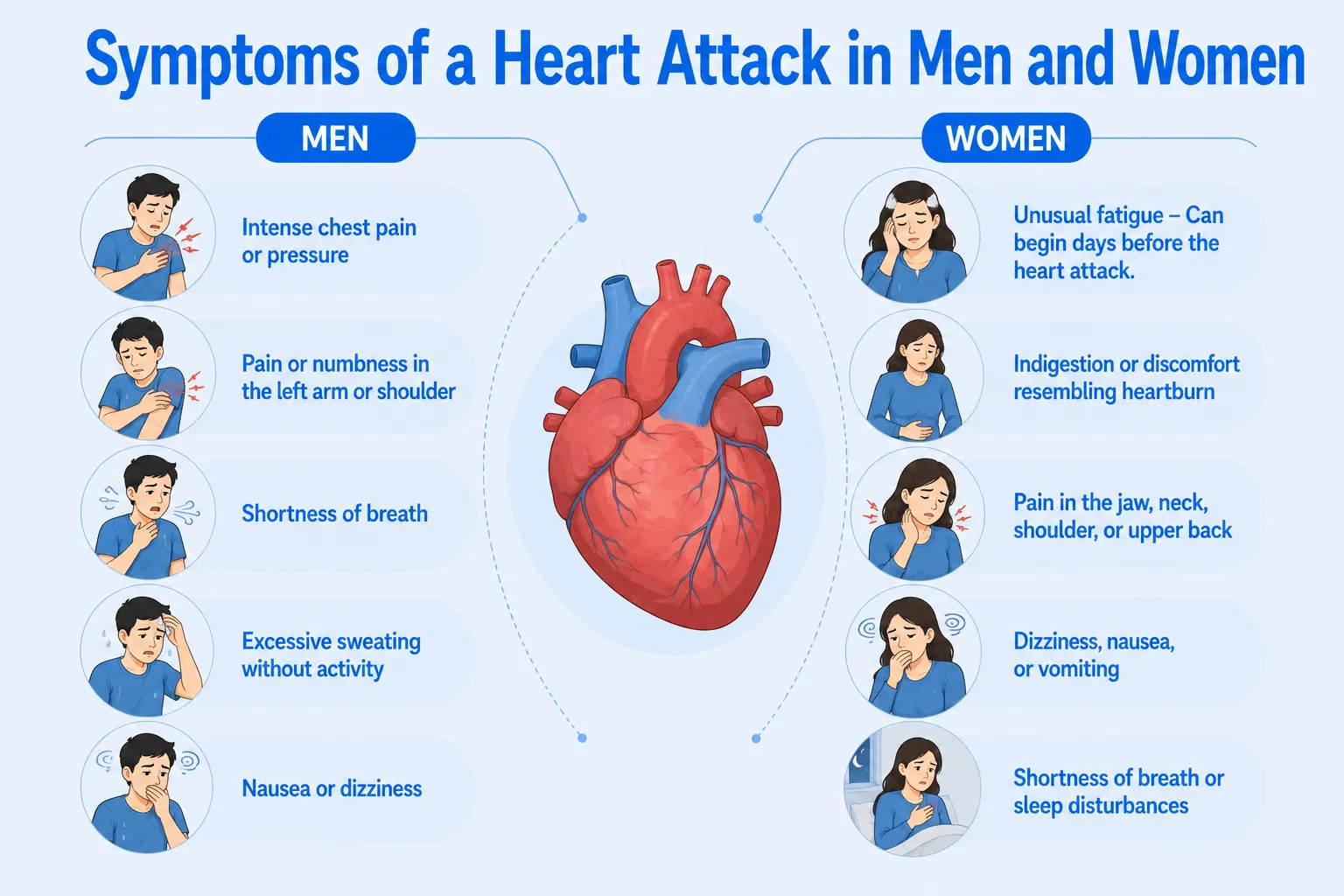 Symptoms of a Heart Attack in Men and Women