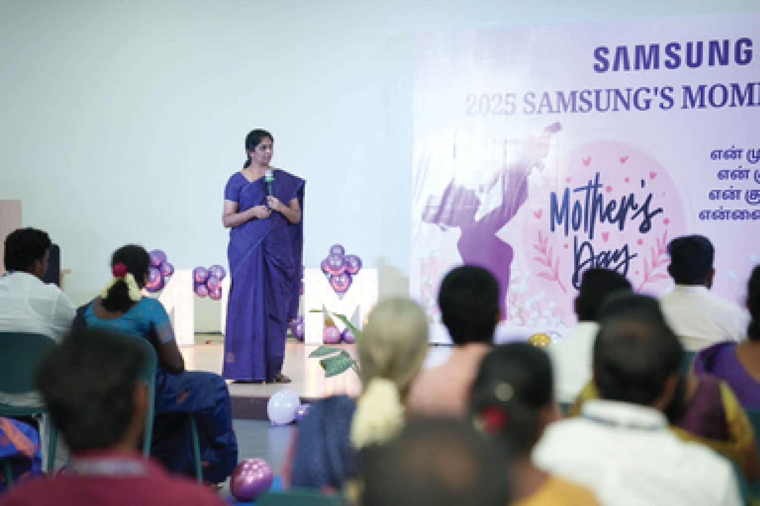 Dr. Rose Racheal at Samsung Company giving speech