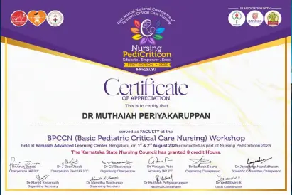 Dr. Muthaiah Periyakaruppan Served as Faculty at BPCCN