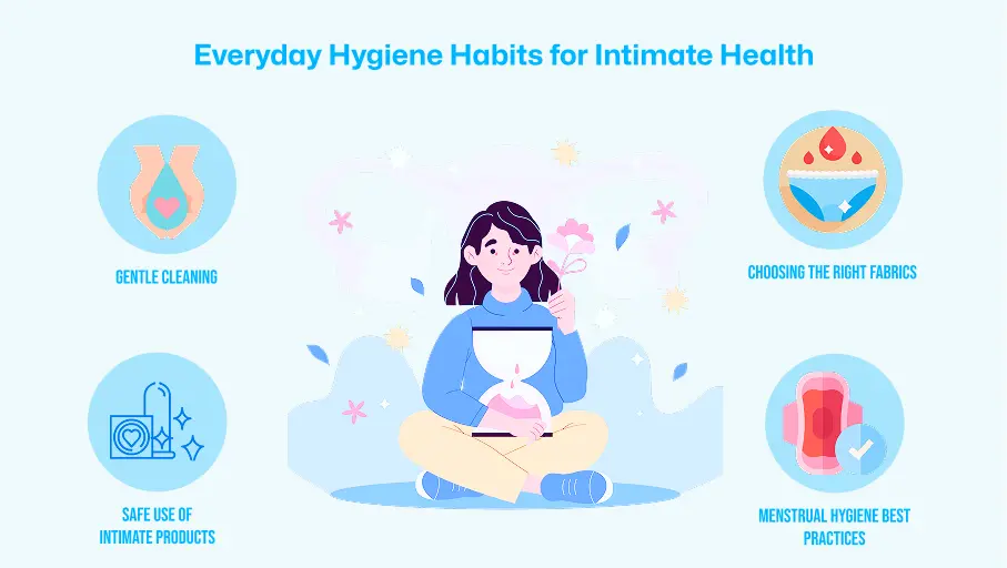 Vaginal health guide banner by Dr. Mehta’s Hospitals showing hygiene, care, and myths explained by gynaecologists.