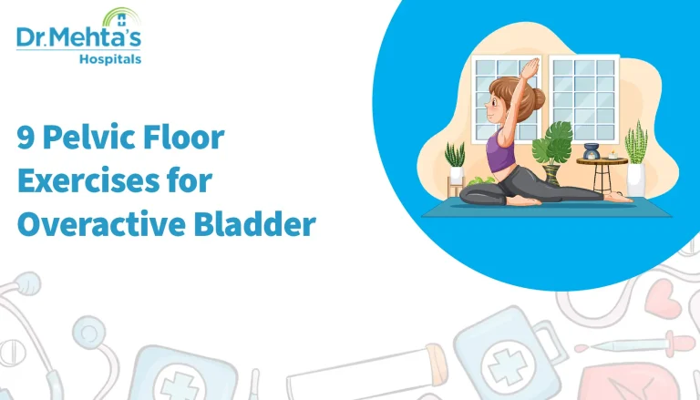 Illustration showing pelvic floor exercise for overactive bladder awareness by Dr. Mehta’s Hospitals