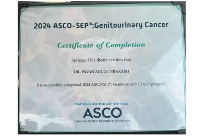 Dr. Pavan Arcot Prakash Completed ASCO-SEP Genitourinary Cancer Program