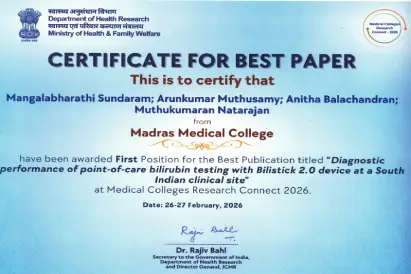 Dr. Mangalabarathi Receives National Best Publication Award