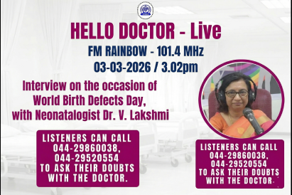 Dr. Lakshmi V Delivered Live Radio Interview on World Birth Defects Day