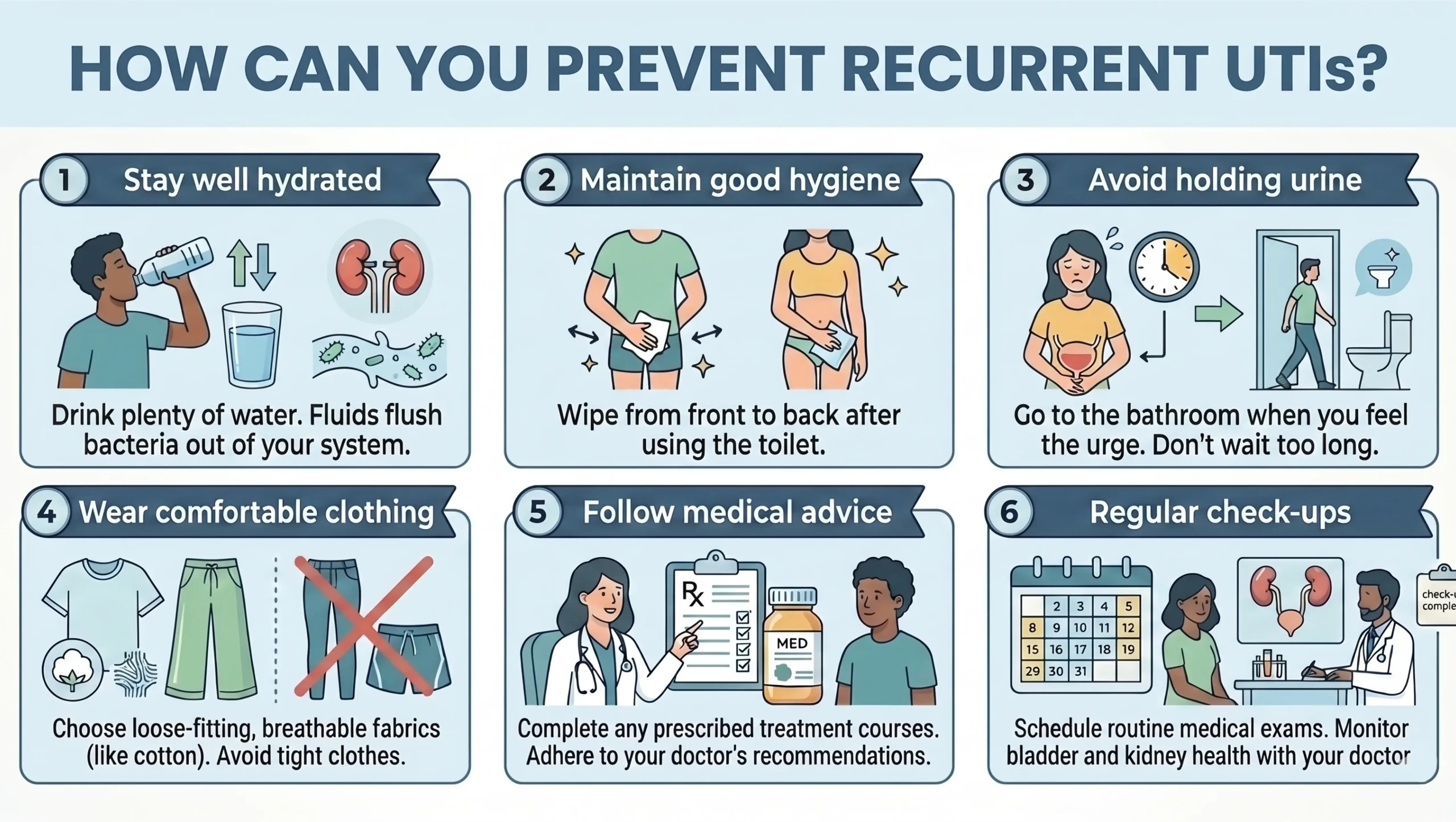 how can you prevent recurrent UTIs