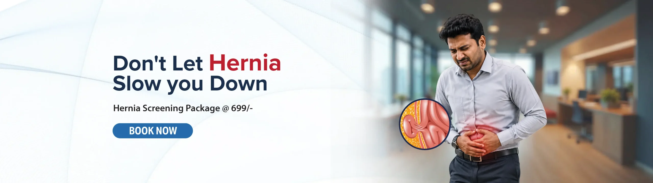 Hernia screening Campaign banner - August 2026