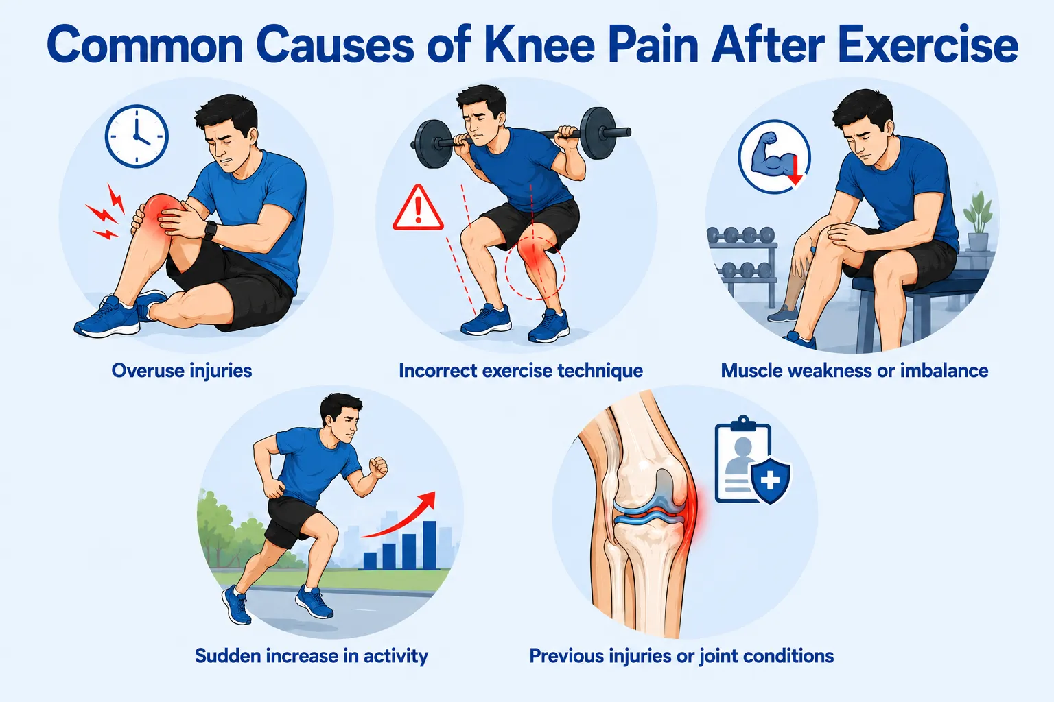 common causes of knee pain after exercise