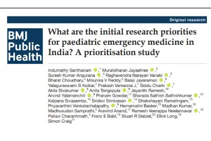 Dr. Sharada Sathish Published Research in BMJ Public Health