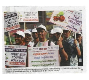 Dr. Mehta's Hospitals Conducts World Kidney Day Awareness Walkathon