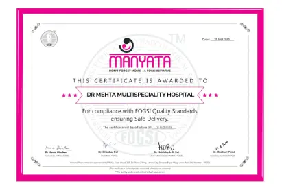 Dr. Mehta’s Hospitals Certified by FOGSI for Childbirth Quality Standards